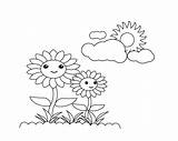 Pages Sunflower Coloring Preschoolers Print Book sketch template