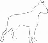 Boxer Dog Silhouette Outline Svg Silhouettes Vector Coloring Pages sketch template