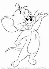 Jerry Mouse Draw Step Tom Drawing Cartoon Drawings Drawingtutorials101 Coloring Pages Easy Kids Para Colouring Learn Tutorials Disney Cartoons Simple sketch template