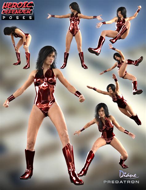 heroic defender poses for genesis 3 female s daz 3d