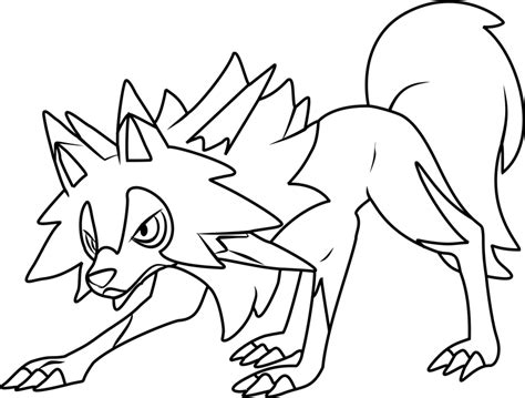 pokemon coloring pages lycanroc