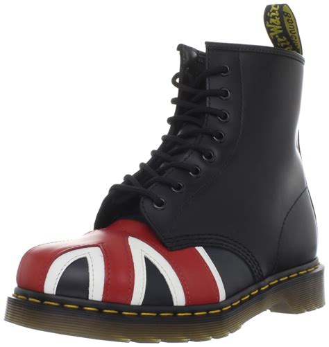 dr martens union jack  eye boot smooth boots mixte adulte noir