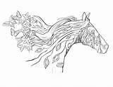 Horse Coloring Pages Horses Mandala Adults Printable Adult Beautiful Realistic Detailed Book Carousel Color Running Drawing Draft Rocks Wind Books sketch template