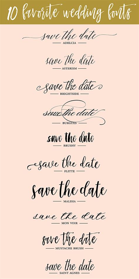 blush paperie favorite wedding fonts