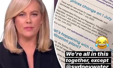 samantha armytage is left outraged at sydney water as she