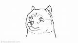 Doge Meme Shibe sketch template