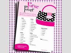 Bridal Shower Games PRINTABLE Purse Power YOU by thepartystork