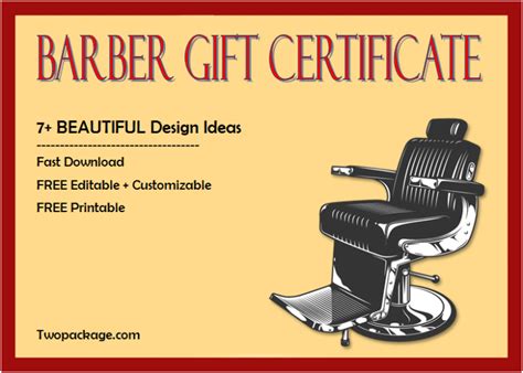 7 barber shop t certificate template free printables