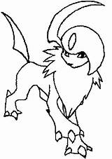 Coloring Absol Pages Getcolorings Pokemon sketch template