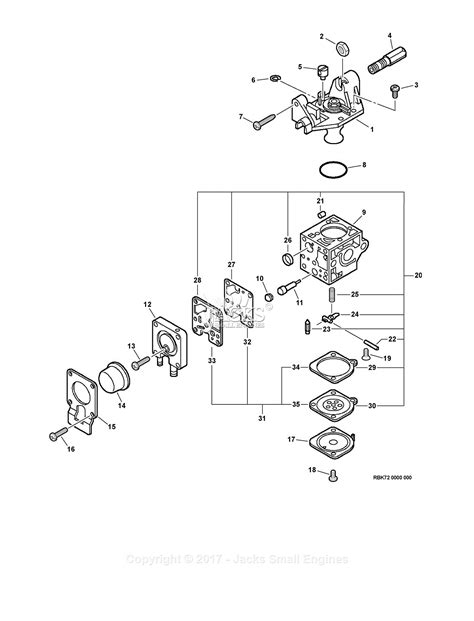 echo pb ln sn   parts diagram  carburetor rb  sn