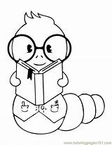 Bookworm Coloring Pages Worm Clipart Book Cute Inchworm Printable Clip Cartoon Kids Color Library Colorear Cliparts Outline Para Template Reading sketch template