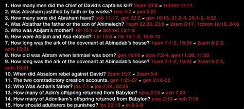 an incredible interactive chart of biblical contradictions hemant