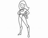 Superheroine Herois sketch template