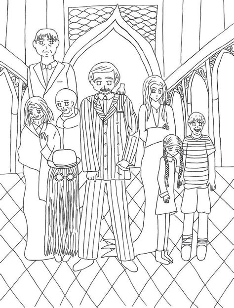 addams family coloring page family coloring pages family