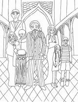 Addams Coloring Morticia Nightwind sketch template