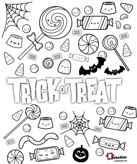 trick  treat  printable coloring pages halloween trick  treat