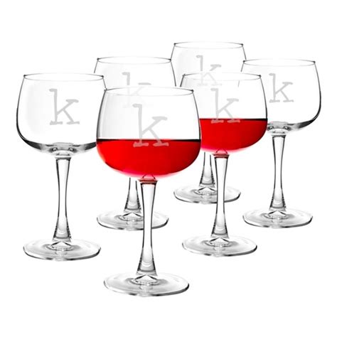 Vintage Type Font Personalized 13 Oz Red Wine Glasses