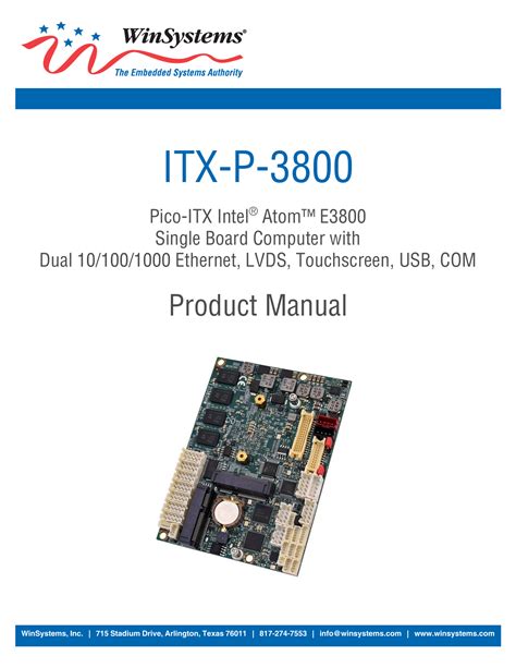 Winsystems Itx P 3800 Single Board Computer Product Manual Manualzz