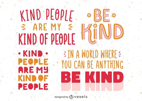 kindness lettering set design vector