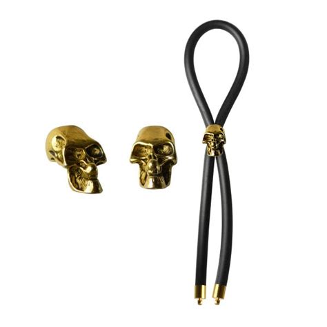 Bolo Lasso Cock Ring Gold Skull Bead Black On Sex Toy Megastore Buy