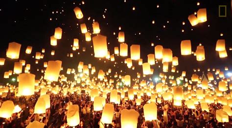 floating lanterns light   sky  thailand festival
