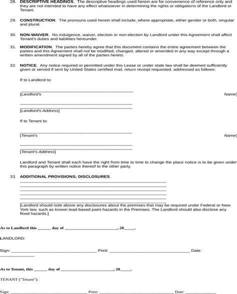 york residential lease agreement form   page