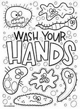 Washing Hands Colouring Hygiene Germ Germs Room Murales Escolares Kindergarten Preescolar Virus Juntos Aprendemos sketch template