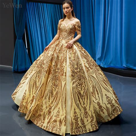 Buy Luxury Gold Evening Dress Special