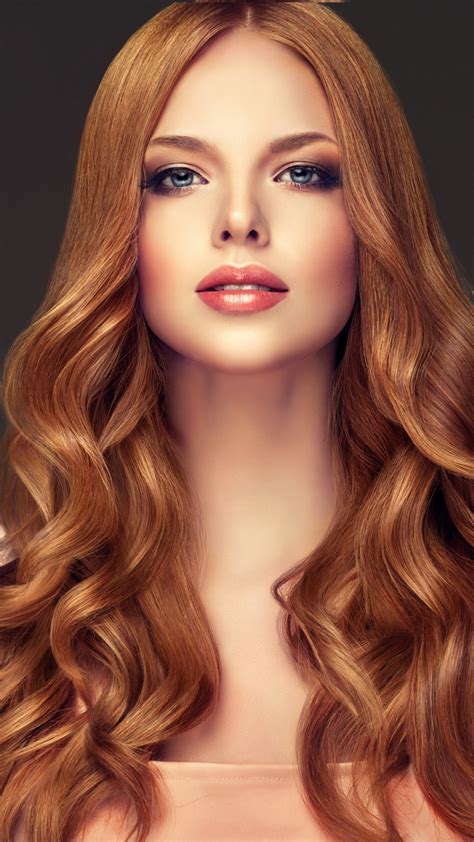 Download 720x1280 Wallpaper Red Head Long Hair Girl Model Beautiful