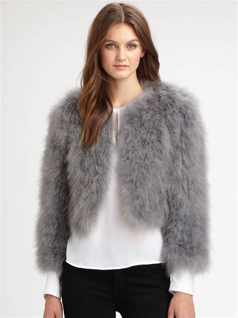lyst bcbgmaxazria margaret faux fur jacket  white