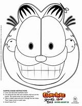 Garfield Halloween Mascaras Kolorowanki Dibujo Wydrukuj Kolorowankę Mascara sketch template