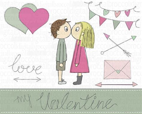 love clipart set couple clip art valentines day romantic etsy