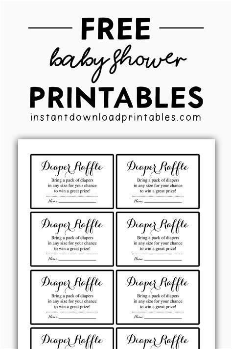 invitations announcements paper printable diaper raffle calligraphy