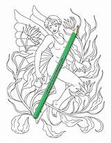 Mythical Coloring Fairy sketch template