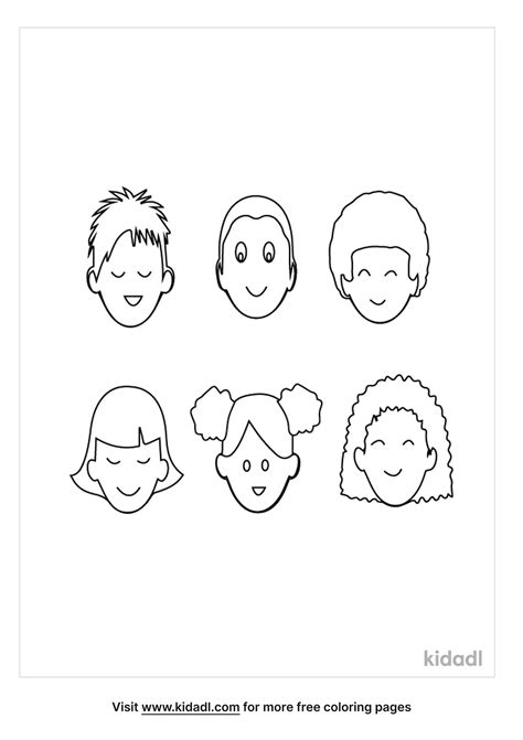 coloring pages  childrens faces