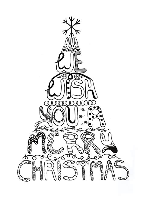 merry christmas adult coloring page allfreepapercraftscom