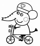 Peppa Pig Emily Elephant Elefante Colorare Da Pages Disegni Gratis Di Disegno Coloring Bicycle Helmet Amica Printable Pages2color George Color sketch template