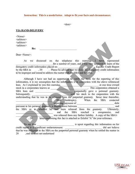sample letter  request  removal  derogatory credit information