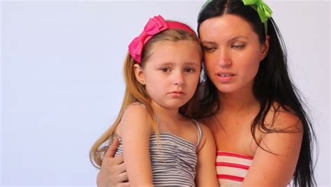 Mother Speaks With Sad Daughter Stock Footage Video 100
