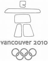 2010 Vancouver Coloring Olympics Pages Inukshuk Symbol Olympic Drawing Canada Crafts Categories sketch template