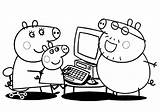 Coloring Pig Peppa Family Pages Colouring Comments sketch template