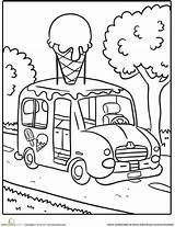 Coloring Pages Ice Cream Truck Transportation Colouring Color Kids Worksheet Preschoolers Printable Education Worksheets Sheets Trucks Preschool Getcolorings Summer Getdrawings sketch template
