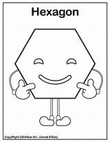 Coloring Pages Hexagon Preschool Shapes Shape Basic Kids Emoji Printable Set Worksheets Choose Board sketch template