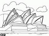 Sydney Opera House Coloring Colouring Pages Drawing Australia Places Harbour Bridge Printable Famous Adult Oceania Landmarks Drawings Sketches Around Choose sketch template