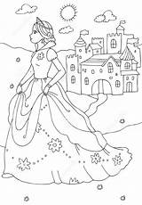Coloring Prinzessin Schloss Castles Castelo Princesses Princesa Farbton Fadas Salvo sketch template
