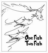 Fish Two Coloring Pages Printable Seuss Dr Printablee Via sketch template