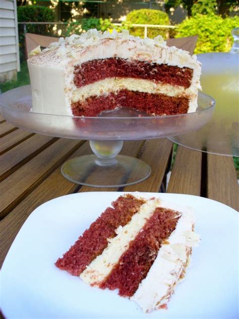red velvet white chocolate cheesecake layer cake w cream