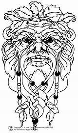 Wood Carving Patterns Man Faces Spirit Green Spirits Line Template Pyrography Burning Coloring Colouring Pages Relief Icolor Pattern Woodcarving Face sketch template