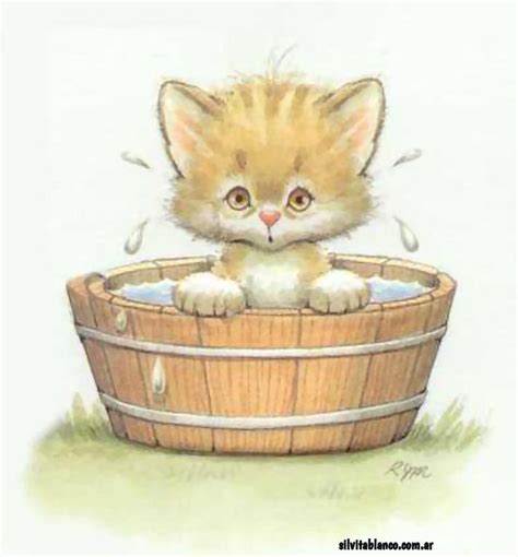 ruth morehead kitten  wash tub kittens vintage vintage cat cats