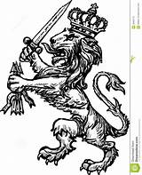 Lion Medieval Heraldic Vector Drawing Coloring Pages Stock Crown Mane Getdrawings Tattoos Newdesign Dreamstime Clip татуировок изображение Via Google перейти sketch template